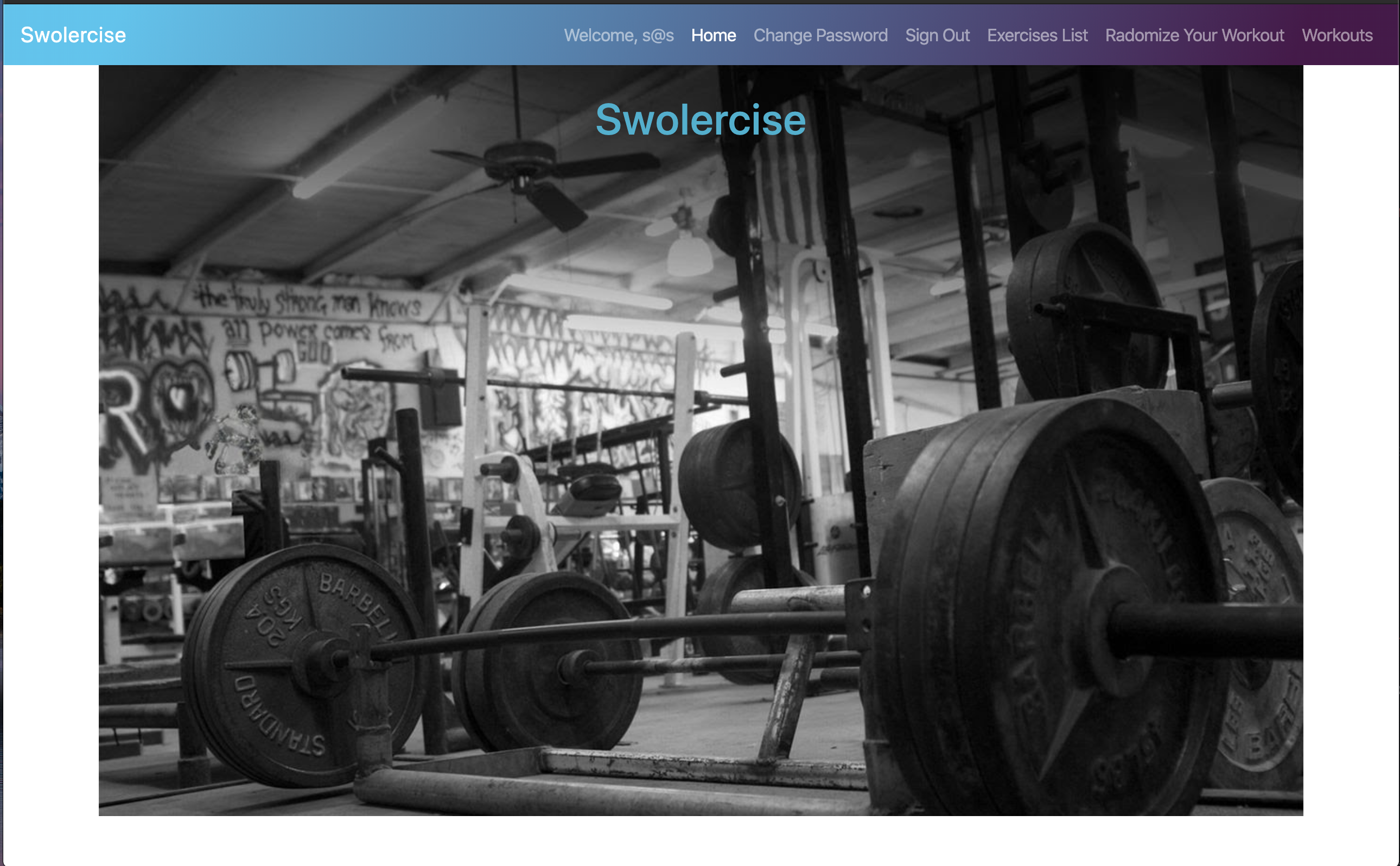 Swolercise Welcome Page